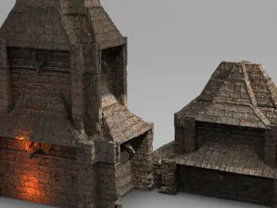 Lizard Town Hall 2 towers 3D model