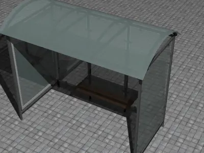 Bus Station Low-poly 3D model shop