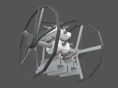 Cartoon Weapon Drone Robot V2 001 Low-poly 3D model