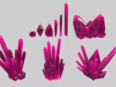 Crystal Set Low-poly 3D model 12