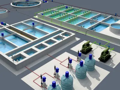Water and Sewage Treatment Plants 3D model