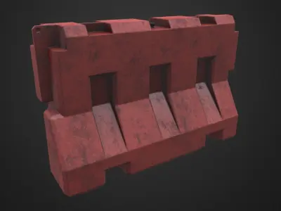 Plastic Barrier Low-poly 3D model