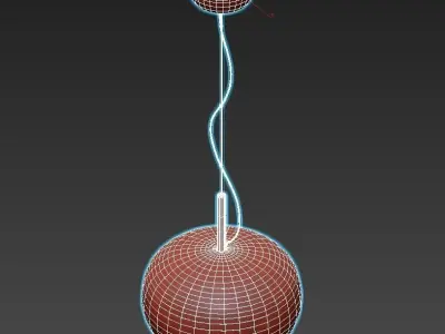 ILARGI pendant light with glass and gold finish 3D model
