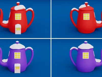 Cozy Cartoon Christmas 3D Asset Pack Low-poly 3D model