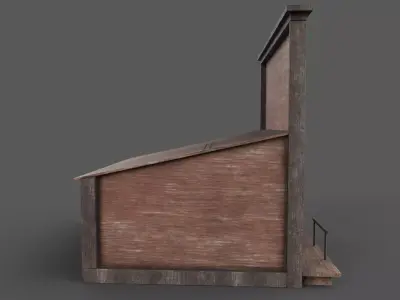 Wooden House Low-poly 3D model