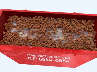 Industrial Container with broken bricks 3D model