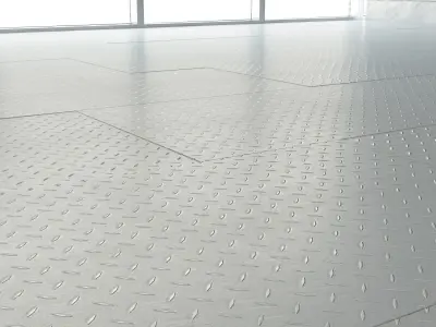 A floor made of sheets of corrugated metal Texture