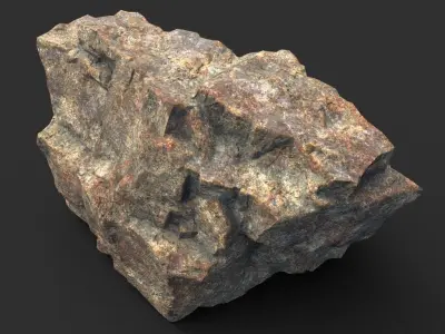 Low poly Granite Cliff Rock Pack 191230 Low-poly 3D model