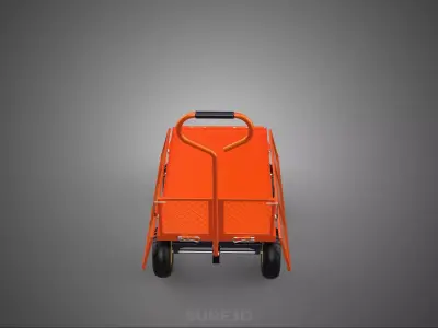 FOLDABLE METAL GRID SIDE PANEL TROLLEY CART WAGON DOLLY UTILITY 3D model