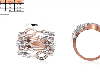 Ladies-Elegant Stone Rings For Womens 62 3D print model