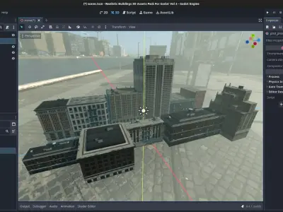 50 Realistic Buildings 3D Assets Pack For Godot Vol 2 Low-poly 3D model