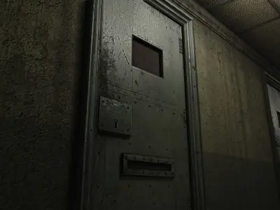 Low Poly Insane Asylum Corridor With PBR Materials Low-poly 3D model