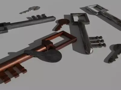 Old Key - Rusty Iron Material MEGA PACK Low-poly 3D model