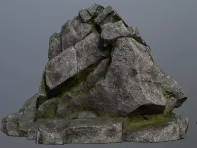Mountain rock Low-poly 3D model get