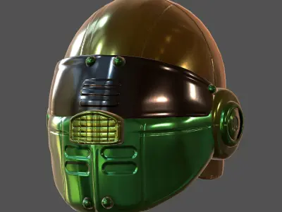 Helmet plastic mask Low-poly 3D model Low-poly 3D model
