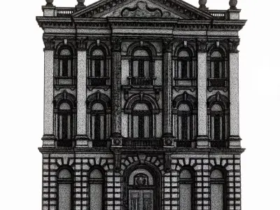 Classic European City Building 3D Model 002 3D model