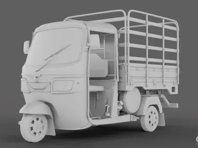 TRICYCLE - RICKSHAW - PIAGGIO - CARGO 3D MODEL Low-poly 3D model