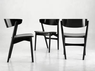 No two chairs side 3D model