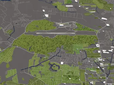 Manaus Brazil 50x50km City Map 3D model