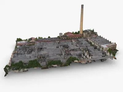 Textile factory ruin 3D model