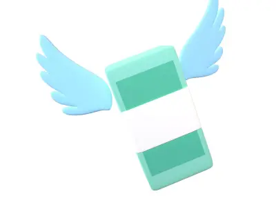 Cartoon Money With Wing V1 005 Low-poly 3D model