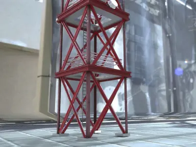 Communication Tower Low-poly 3D model