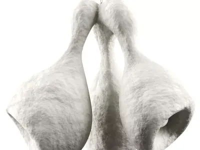 Unique hanging illuminated sculpture Low-poly 3D model