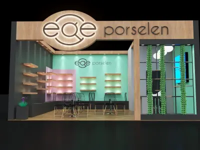 Exhibition Stall Size 7 m x 6 m Height 350 cm STAND BOOTH 3D model