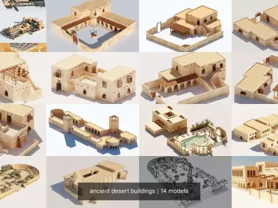 ancient desert buildings 3D Model Pack