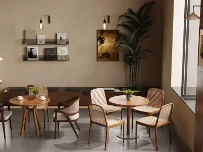 Industrial - style coffee shop 3D model