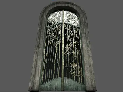 Door Art nouveau animated Low-poly 3D model