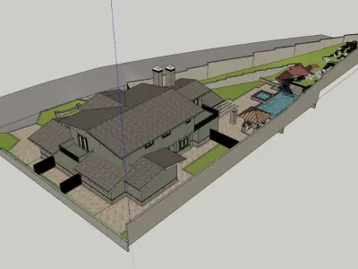 3D Exterior Scene 3D model design garden and landscape 3D 3D model