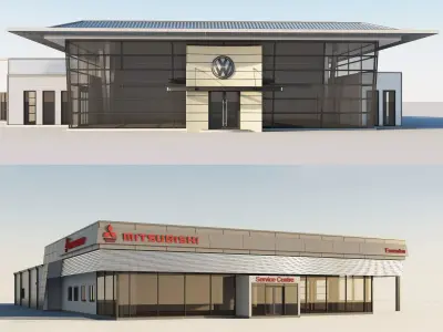 Volkswagen and Mitsubishi services 3D Model Pack
