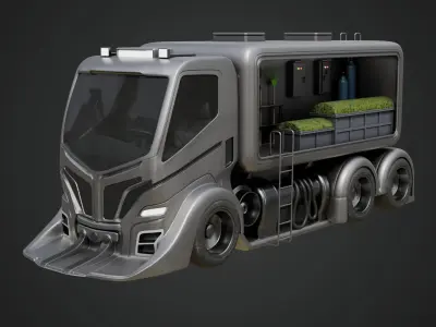 Futuristic Landscaping Truck 3D model