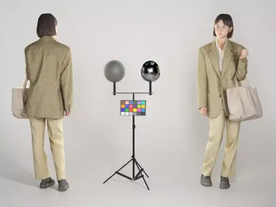 Beautiful young woman in street style 283 Low-poly 3D model