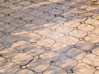 Mrf Wet Pavement Set03 Free low-poly 3D model