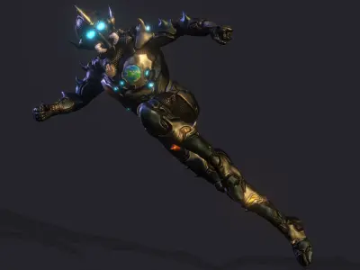 Space Warrior High quality character full Rigged and Animated 3D model