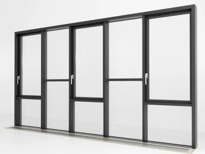 Panoramic glazing Stained glass 79 Low-poly 3D model