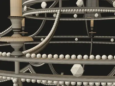 Chandelier005 chandelier with five lamps 3D model