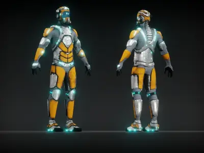Sci-fi character Low-poly 3D model get