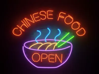 Neon 3D Model 4 - CHINESE FOOD 3D model