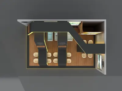 Booth Exhibition Stand Stall 8x5m Height 360 cm 2 Side Open 3D model