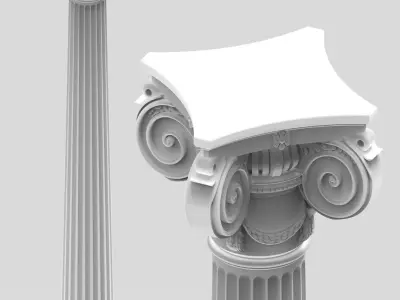 Roman Ionic Column with Angled Volutes  3D print model