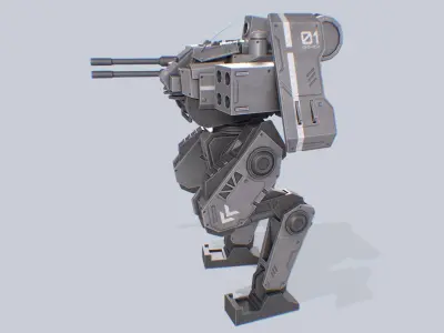 Defender Mech Low-poly 3D model