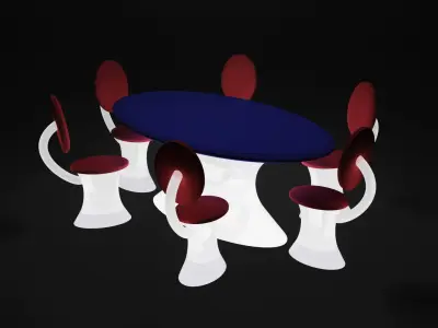 Round Table set 3D model