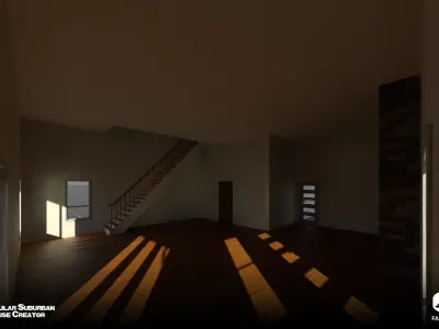 Modular Suburban House - All Formats Low-poly 3D model