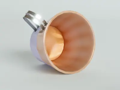 Iridescent peach luster porcelain cup Free 3D model