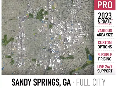 Sandy Springs - Georgia Low-poly 3D model