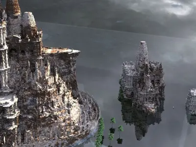 Ancient Aztec Frozen Temples   3D model