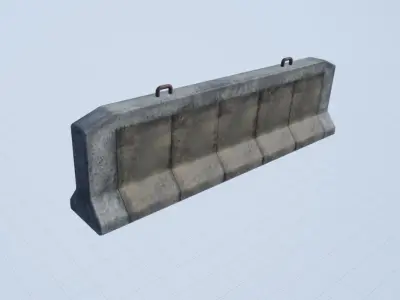 road berriers Low-poly 3D model